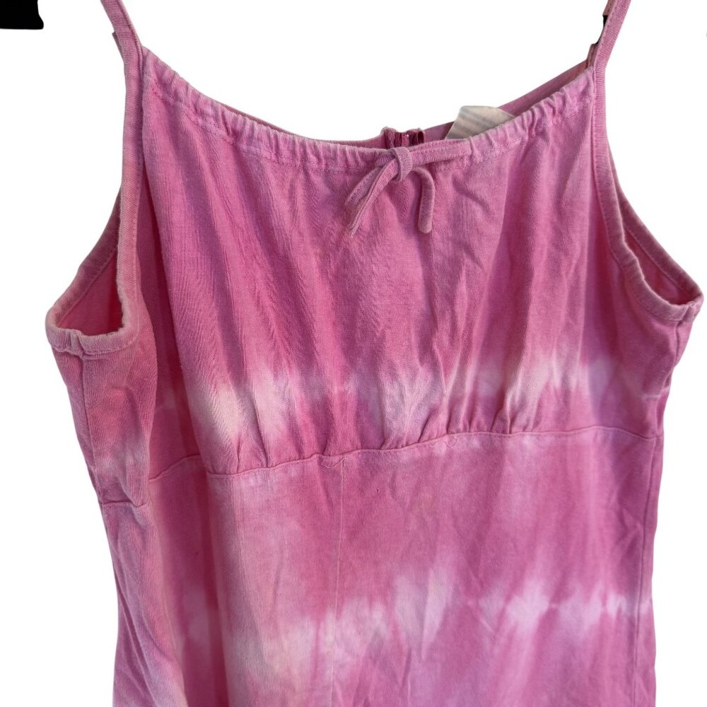 Vintage Basic Editions Women's Pink Tie Dye 100% Cotton Mini Dress Size 14 XS - Picture 3 of 6
